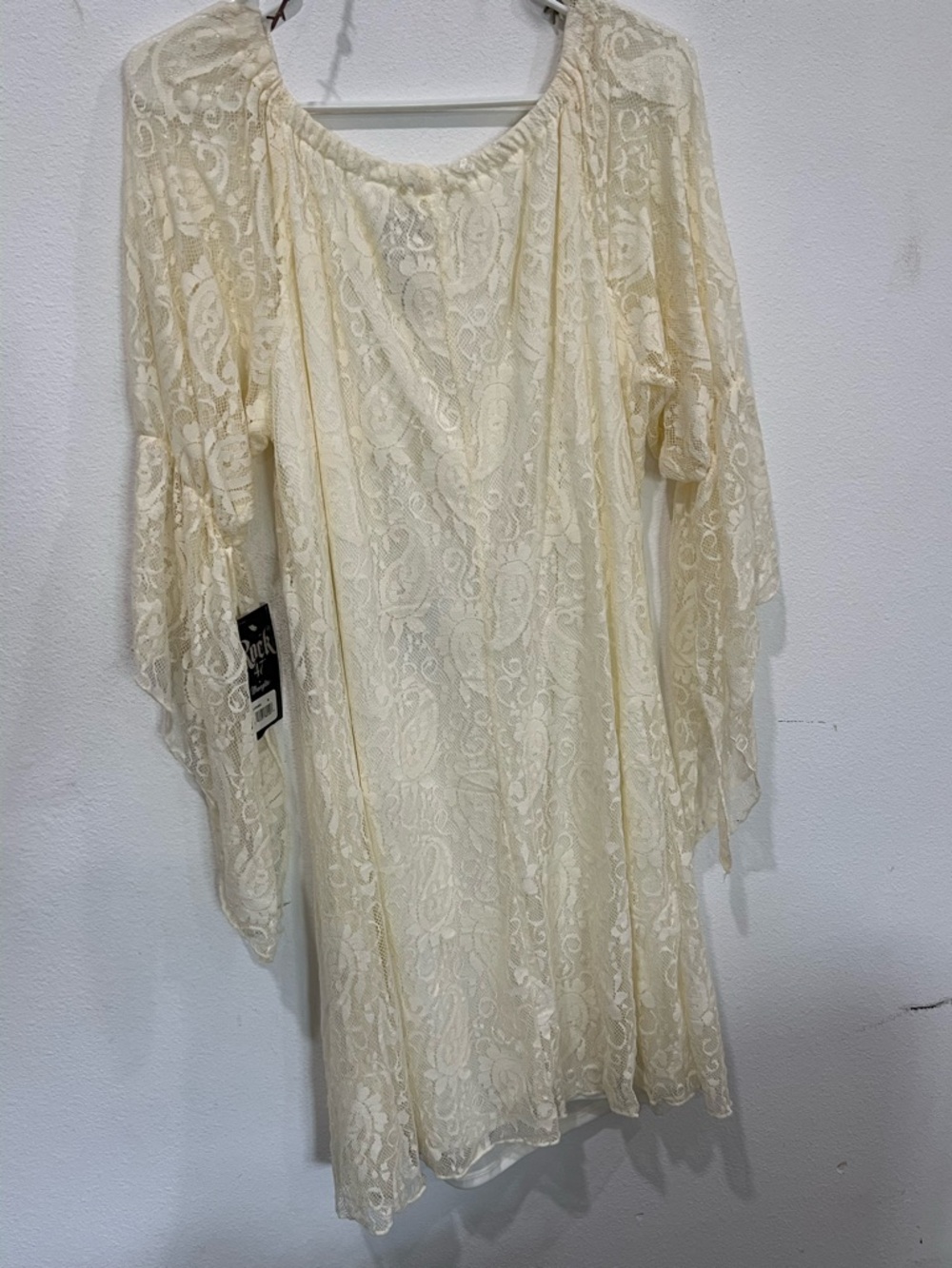 Rock Cream Lace Long-Sleeve Boho Dress - Picture 4 of 7